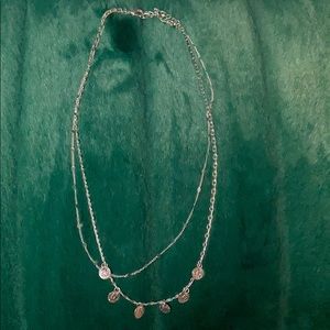 Silver double layered necklace